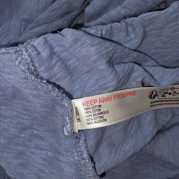 New Free People FP Beach 2 pc Set Women XS Blue Tee Skirt Lounge Poolside Boho - Picture 13 of 15